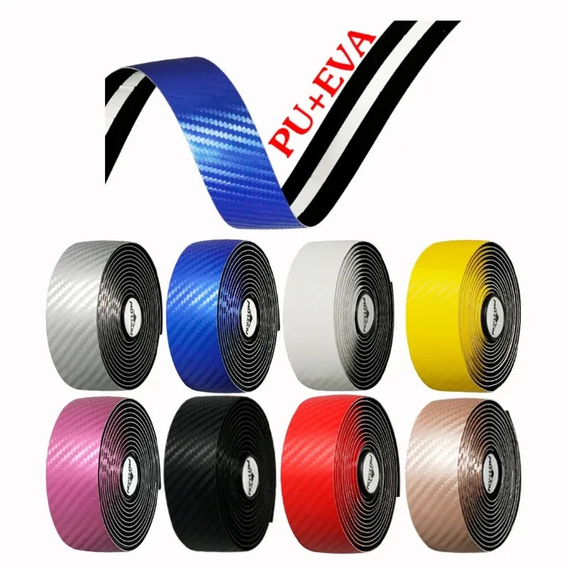 Anti-Vibration Handlebar Tape Carbon Reflective Non-Slip Braid Breathable Road Bike Racing Bicycle PU EVA Handlebar Wrap Cycling