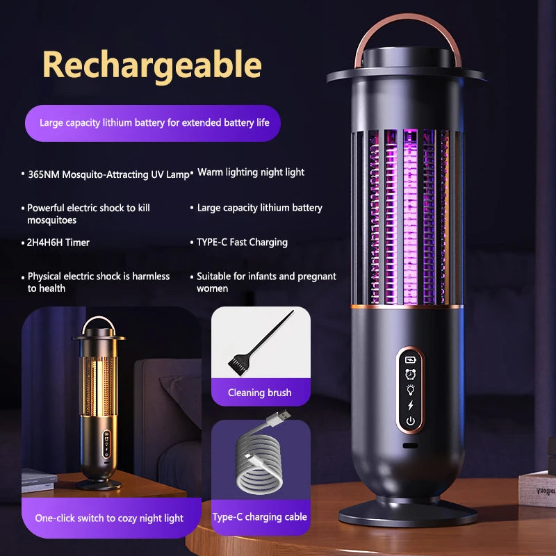 Lenovo muggenverdelgerlamp voor gebruik binnenshuis en commercieel gebruik, USB-oplaadbare versie, campinglamp voor buiten, muggenverdelger