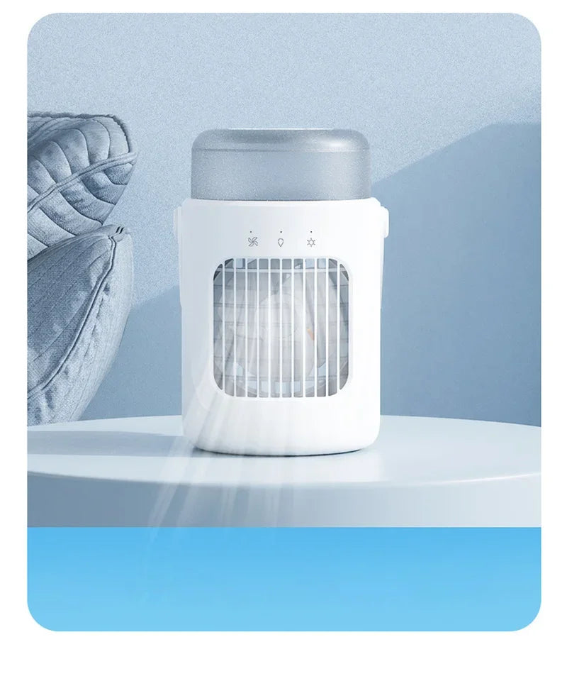 Lenovo Nieuwe Home Luchtkoeler Kleine Bureau USB Spray Ventilator 3-Snelheden Stille Kantoor Koeling Oplaadbare Studenten Slaapzaal Verdampingsventilator