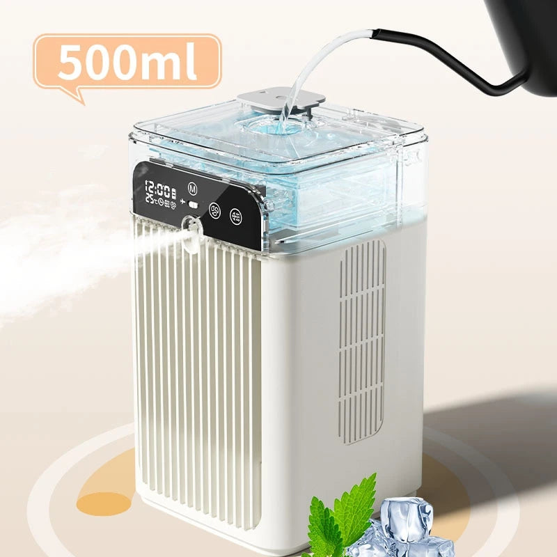 Lenovo 2026 New Air Cooler Fan Desktop Portable Air Conditioner Misting Cooling Fan for Bedroom Office Outdoor Camping