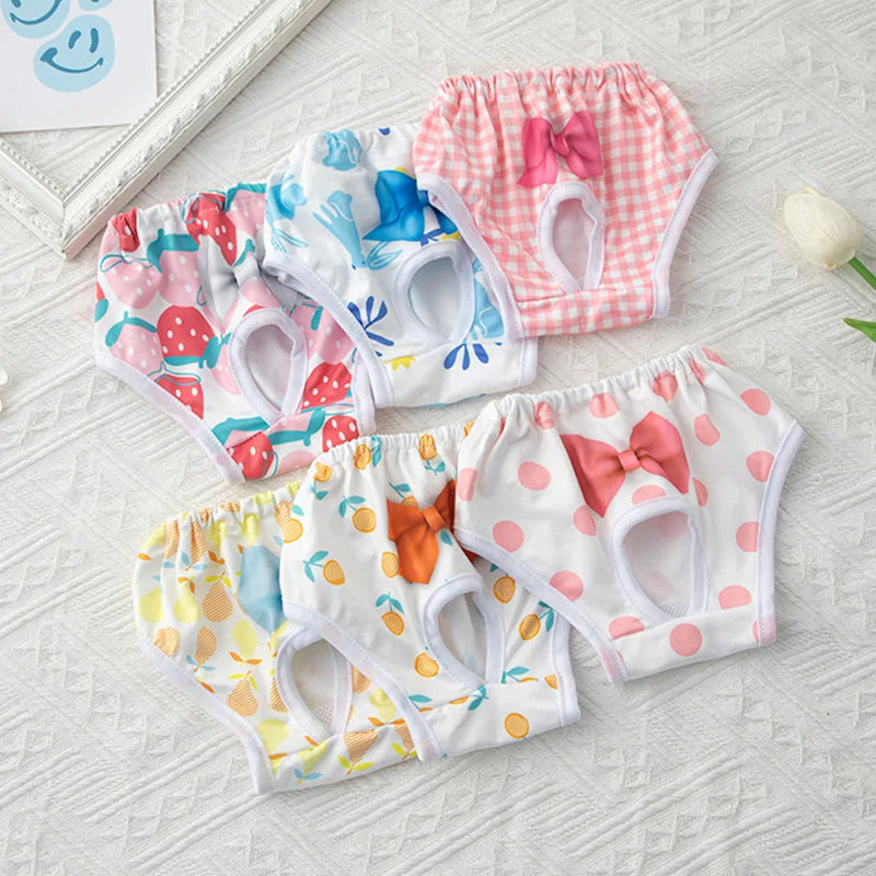 Reusable Female Dog Diapers Warps Washable Dog Physiological Pants Breathable Pet Menstruation Pants for Small Dogs Pet Supplies