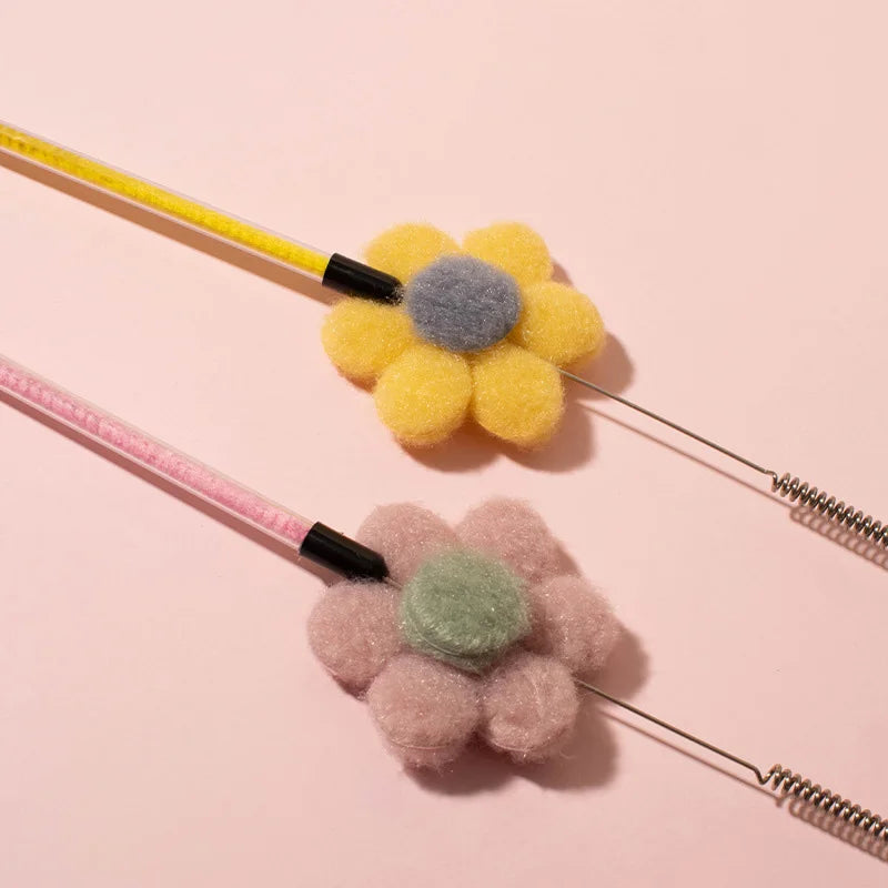 Interactive Cat Teaser Wand Toy Funny Cat Stick toys with Artificial Feather Pet Boredom Relief Toys for Cats Kitten Playing Toy