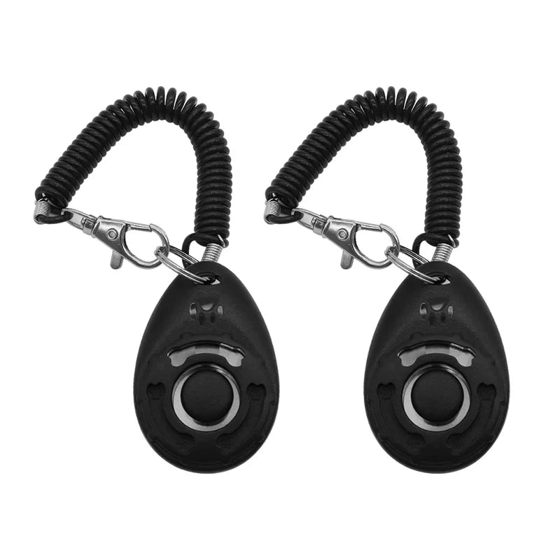 2pcs Dog Training Clicker Pet Cat Plastic Dogs Click Trainer Aid Tools Adjustable Wrist Strap Sound Key Chain Dog Supplies