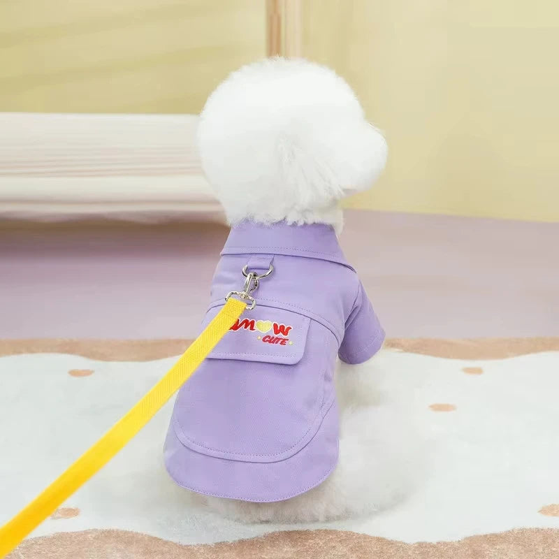 Pet Dog Shirts for Small Medium Dogs Yorkie Chihuahua Clothing Breathable Dog Clothes With D-ring Puppy Outfit Dog Accessories