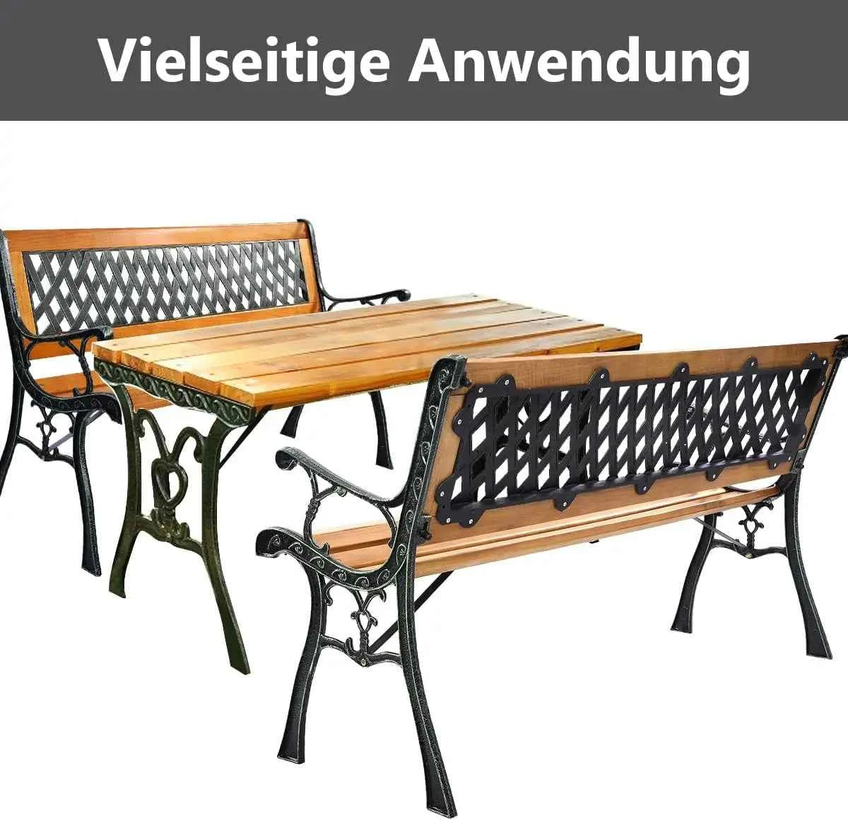 Garden Bench Wooden Bench Metal Frame Park Bench 2 Seater Garden Furniture Patio Bench for Balcony, Garden, Porch