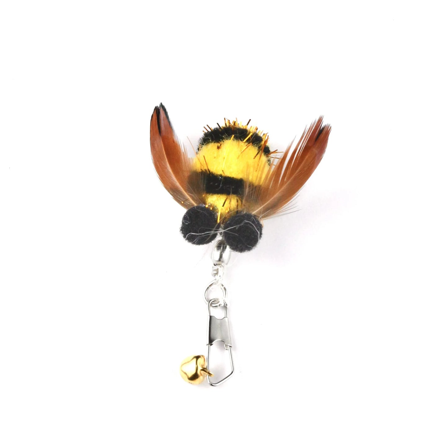 2/4pcs Plush Feather Bee Cat Toy Pendant Replace The Head with Cat Teaser Kitty Chew Pet Toy