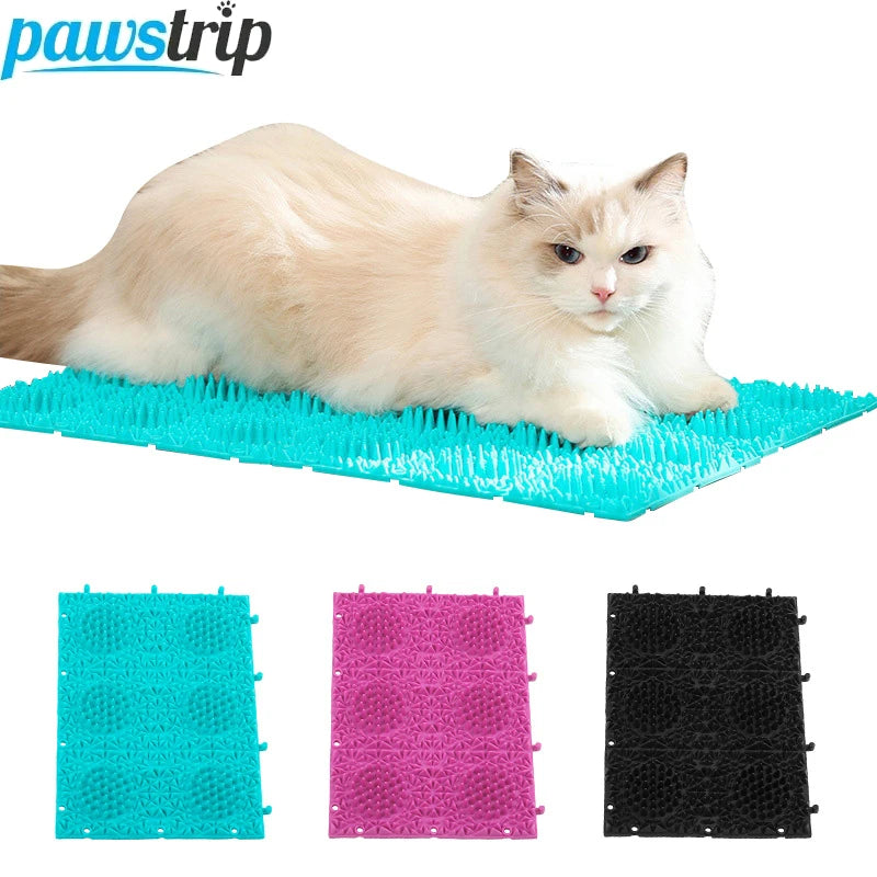 Cat Scratch Mat Square Pet Floor Scratcher for Cats Pet Self-service Massage Brush Kitten Hair Remover Brush Cat Accessories