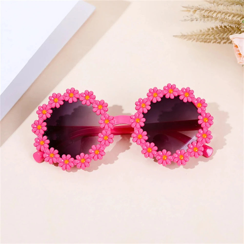 Accessoires pour animaux : lunettes de soleil rondes à fleurs, accessoires de déguisement pour photos pour chats, petits chiens et laisse en paracorde