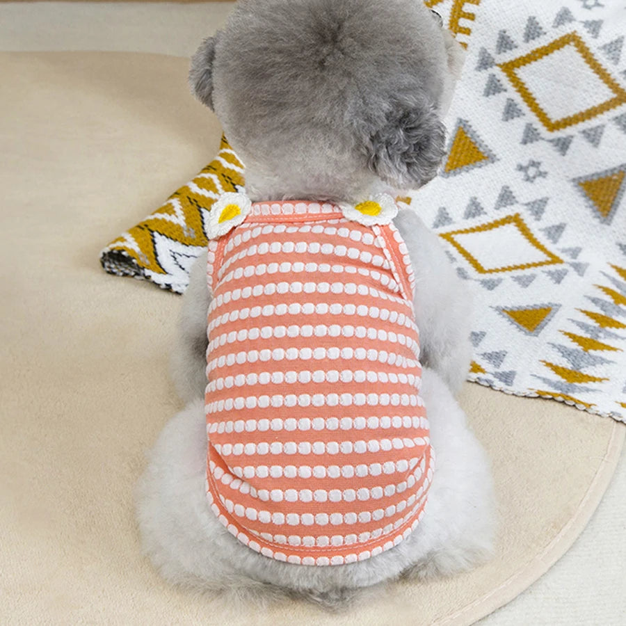 Summer Striped Pet Dog Clothes For Small Medium Dogs Breathable Dog Vest Thin Puppy T-Shirt Chihuahua Bichon Clothing
