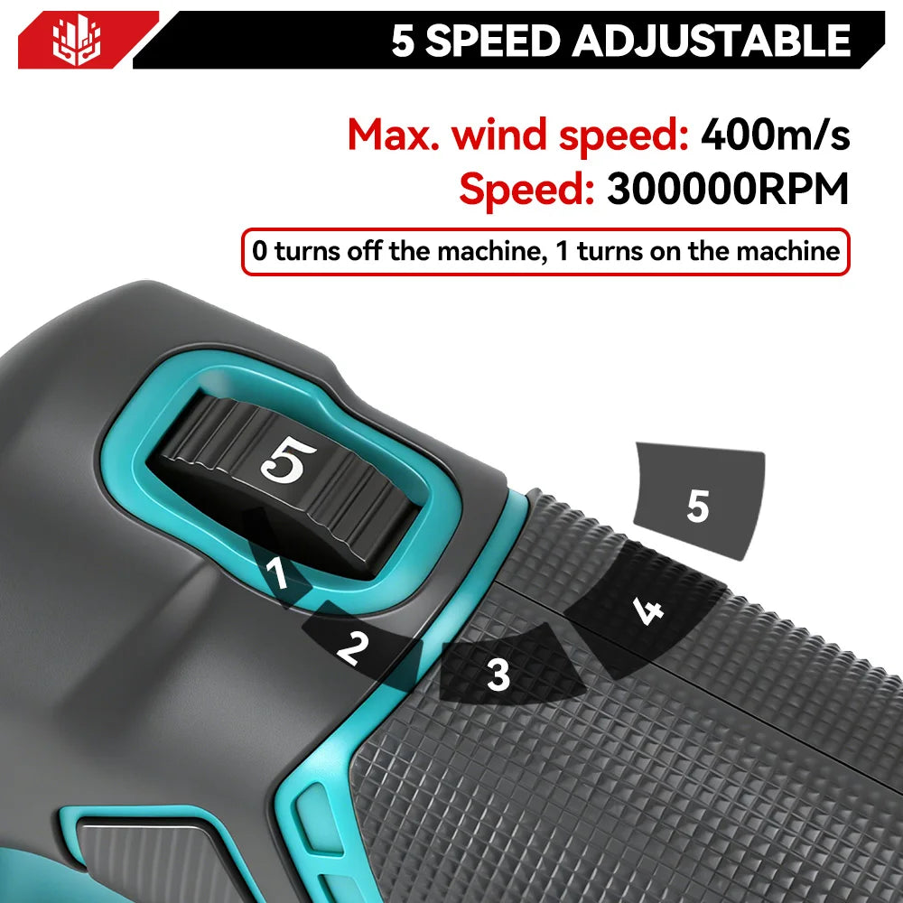 Souffleur électrique à jet turbo ONEVAN sans balais 8000W, 400M/S, souffleur d'air sans fil pour dépoussiérage, compatible avec batterie Makita 18V