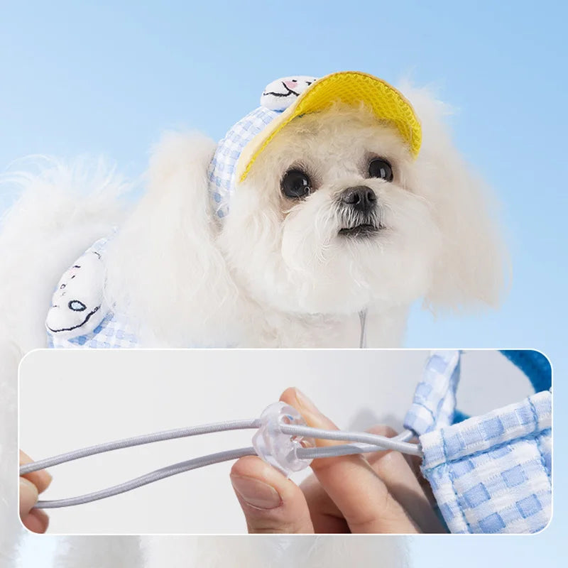 3PCs Dog Harness Leash Set Adjustable Pet Harness for Small Dogs Cats Cute Dog Chest Strap Leash with Hat Dog Accessories