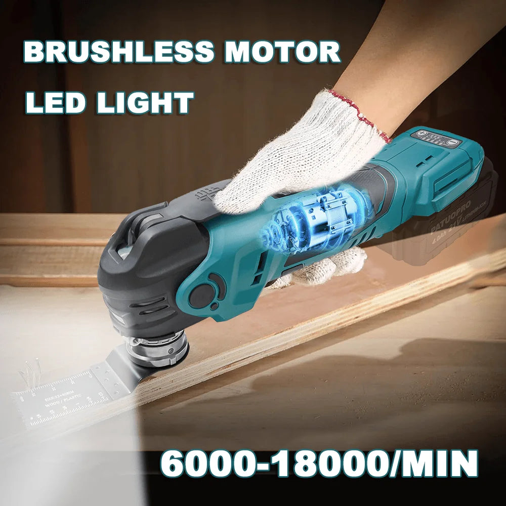Borstelloze draadloze oscillerende multifunctionele machine, elektrische zaag, trimmer, schraper, houtbewerkingssnijder voor Makita 18V-accu