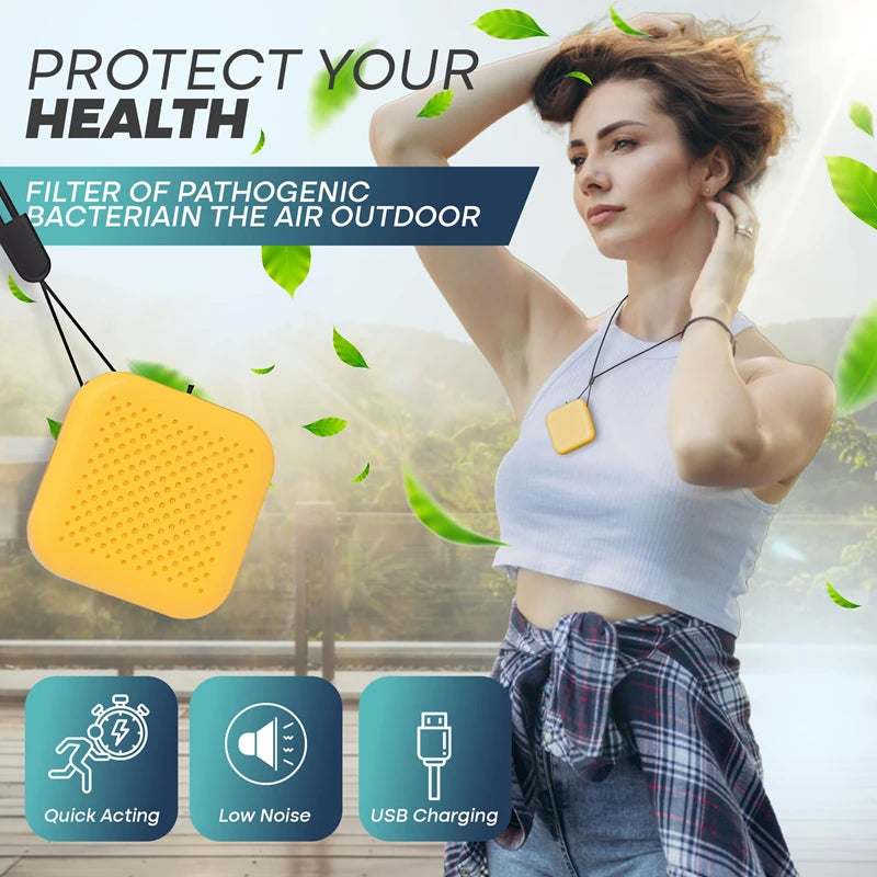 Purificateur d'air portable à suspendre au cou, mini collier à ions négatifs, chargement USB, pendentif portable pour éliminer la fumée secondaire 2026