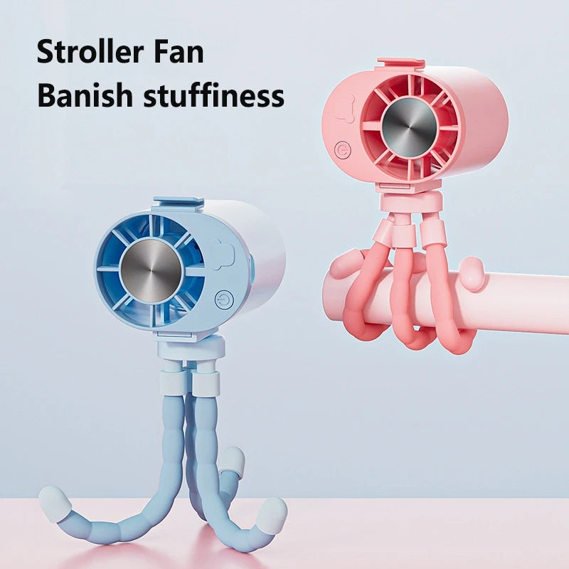 Lenovo Nieuwe Octopus Ventilator Kinderwagenventilator USB Multifunctionele Handventilator Bureaustandaard Telefoonhouder Ventilator Heupventilator