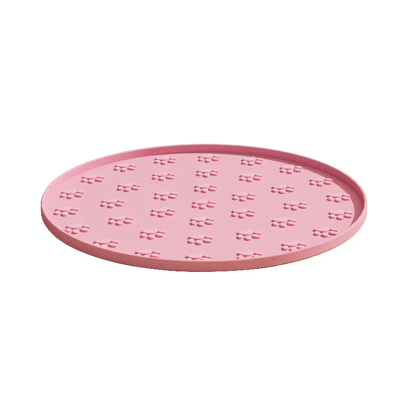 Round Silicone Dog Slow Feeder Mat Non-slip Pet Licking Mat with Suction Cups Puppy Feeder Tray Dog Accessories