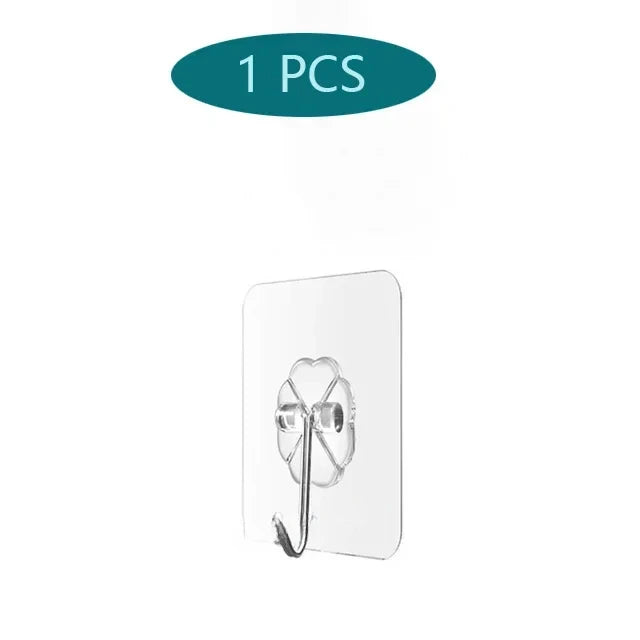 Transparent Self Adhesive Wall Hooks Hangers Key Holder Towel Holder Bathroom Organizer Rack Kitchen Strong Adhesive Wall Hooks