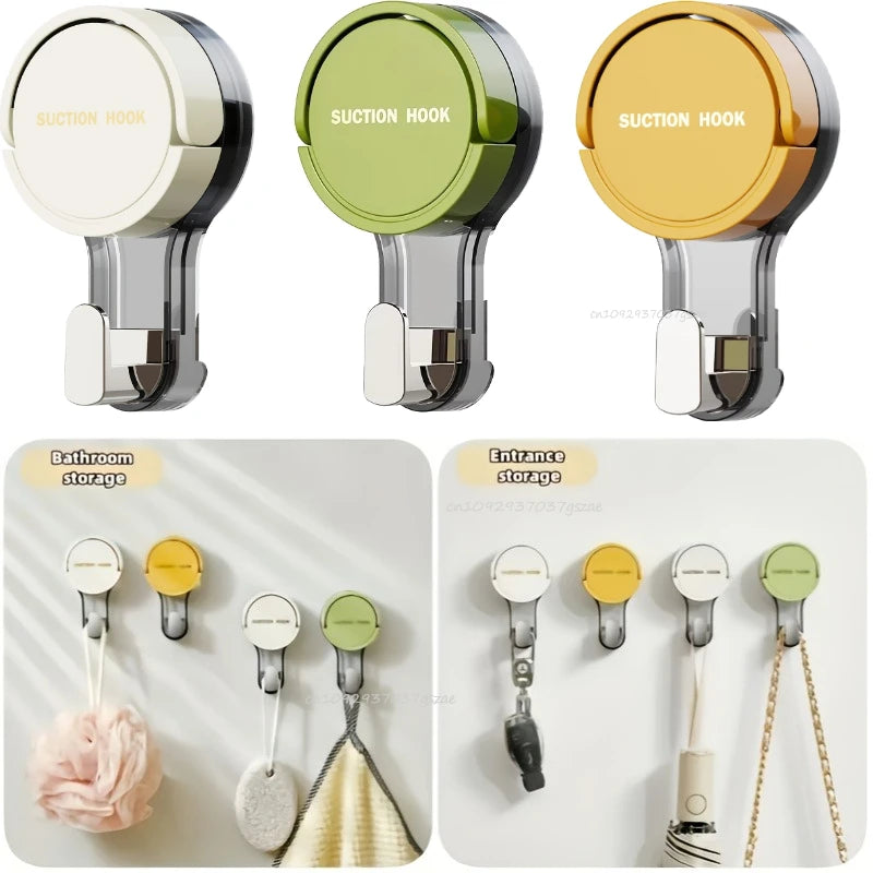 Vacuum Suction Hook Traceless No-Drilling Strong Hold Reusable Waterproof for Bathroom Kitchen Office Door Back Toilet Area