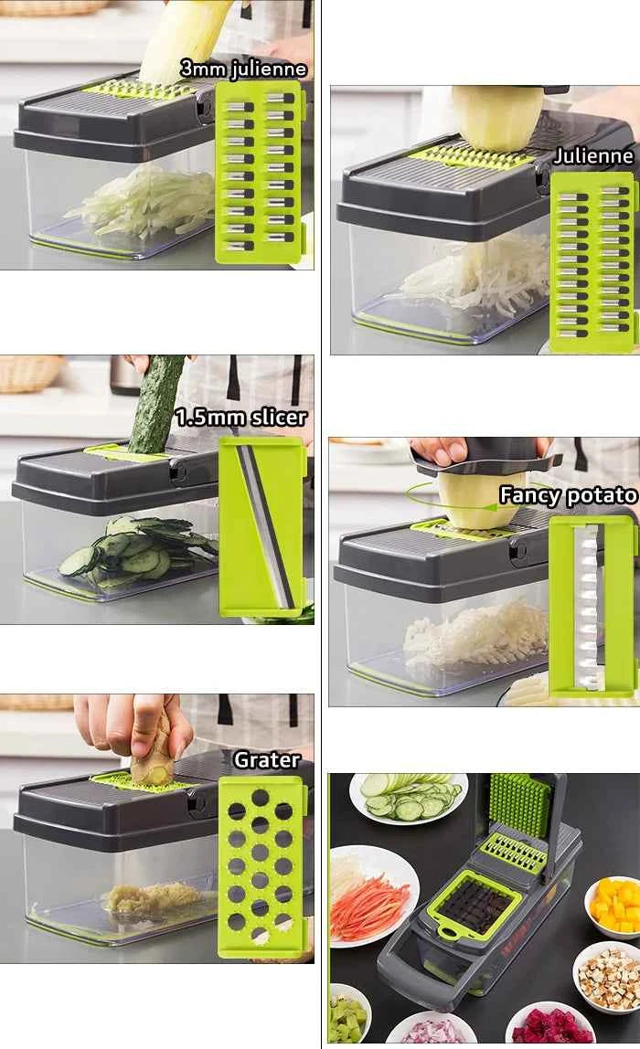 Vegetable Chopper Kitchen Accessories Multifunctional Grater Cutter Manual Fruit Slicer for Potatoes, Cheese, and Onions