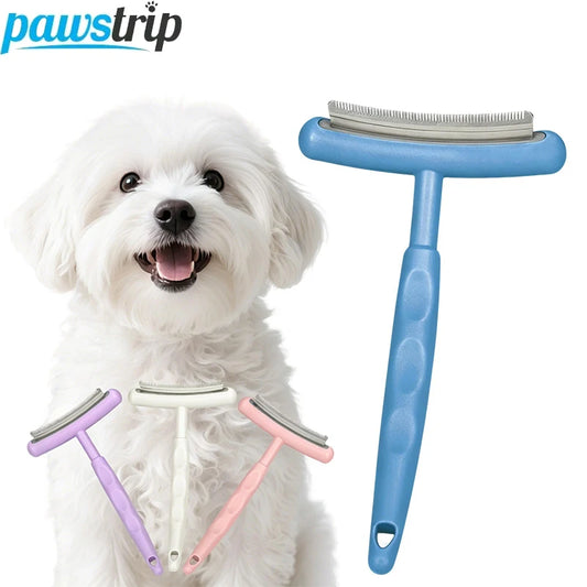 Curved Dog Knotting Comb Long Handle Cat Hair Remover Kitten Brush Anti-Knotting Cat Massager Brush Pet Grooming Supplies