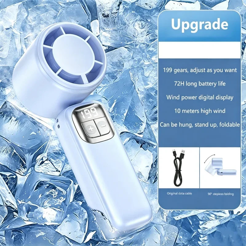 Lenovo Handheld Ventilator 199 Hoge Snelheid Koeling Ice Cooler Oplaadbaar USB Borstelloze Motor Turbo Jet Fan voor Buiten Reizen Kantoor