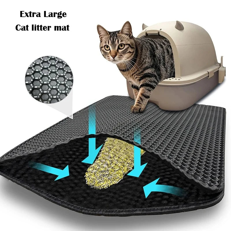 Extra Large Eva Cat Litter MatDouble Layer Waterproof Cat Litter Mat Pet Litter Box Mat Pet Toilet Cat Mat Cat Toilet Mat
