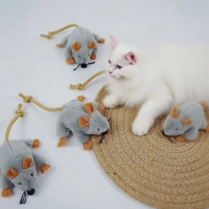 Interactive Cat Mouse Toy Plush Pet Simulation Mouse Toys For Cats Bite Resistance Kitten Toys Cat Playing Toy Cat Accessories