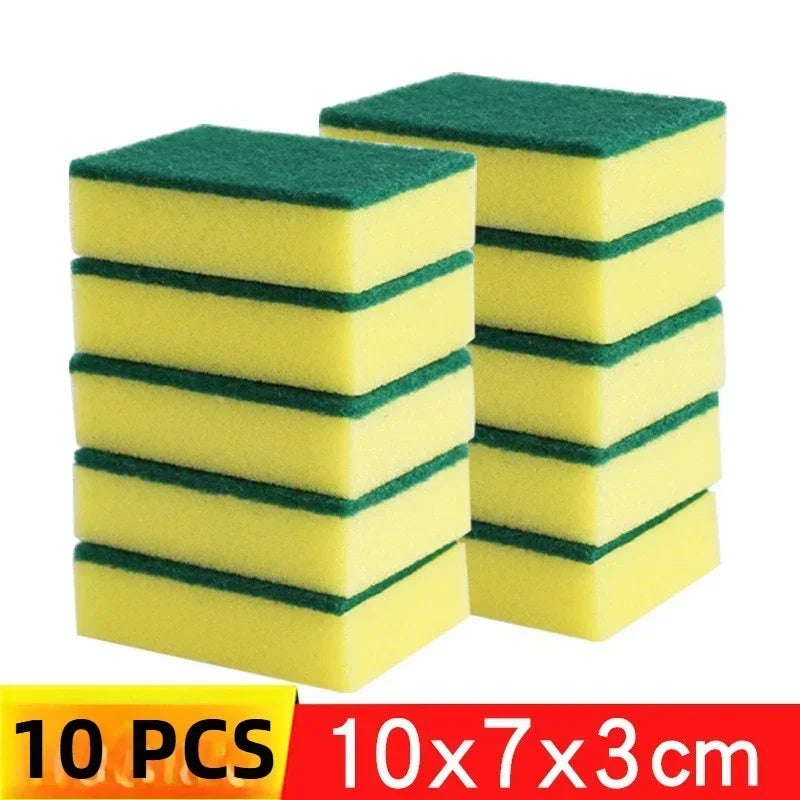 10-60pcs Thickened Kitchen Dishwashing Sponges Soft Absorbent Durable Scouring Pads for Pots Rust Removal Household Cleaning