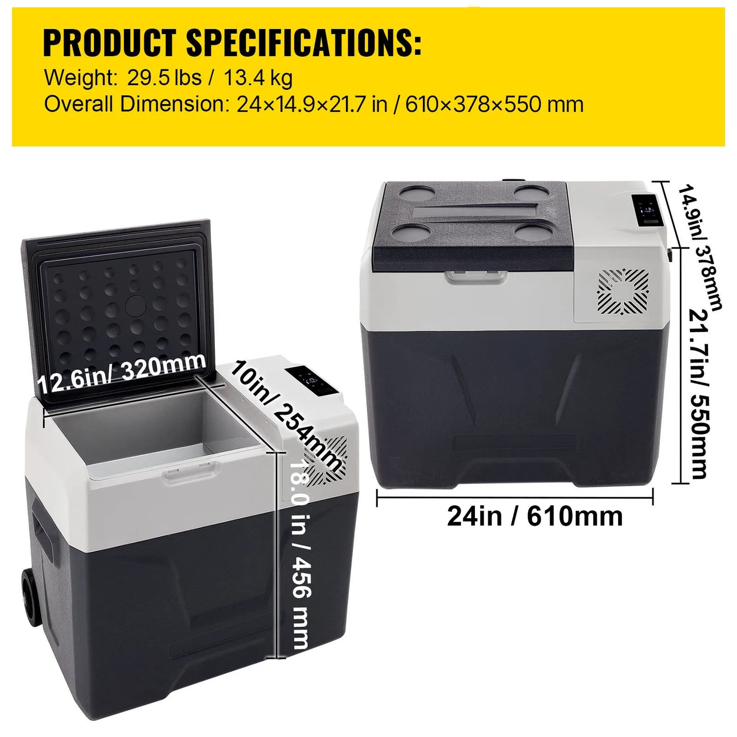 Succebuy 20/22/35/45/55L Car Refrigerator Mini Fridge Freezer Portable Compressor Cooler 12/24V DC 110-240V Ice Box for Camping