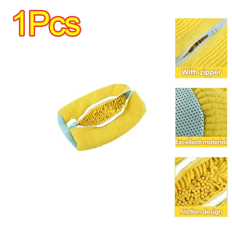 1-6PCS Shoe Washing Bag Washing Machine Laundry Bags with Zipper Closure Shoes Cleaning Bag Shoes Laundry Fluffy Fibers Sneaker