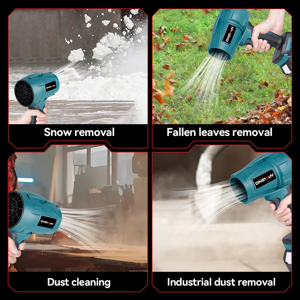 ONEVAN 200M/S Brushless Turbo Blower 2000W Handheld Cordless Electric Air Blower Dust Snow Removal Tool for 18V Battery