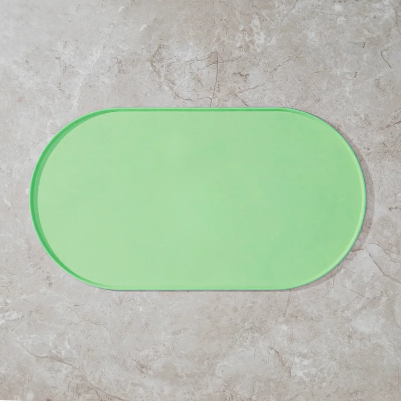 45.5x24.5cm Oval Pet Feeding Mat Silicone Dog Food Feeding Pad Waterproof Pet Placemat for Cats Dogs Pet Supplies