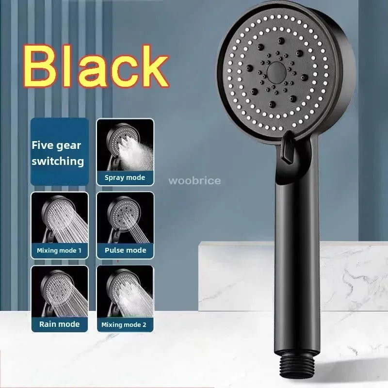 5 Modes Shower Head High Pressure Shower Head Water Saving  Adjustable High Pressure Shower Head Set Bathroom Accessories