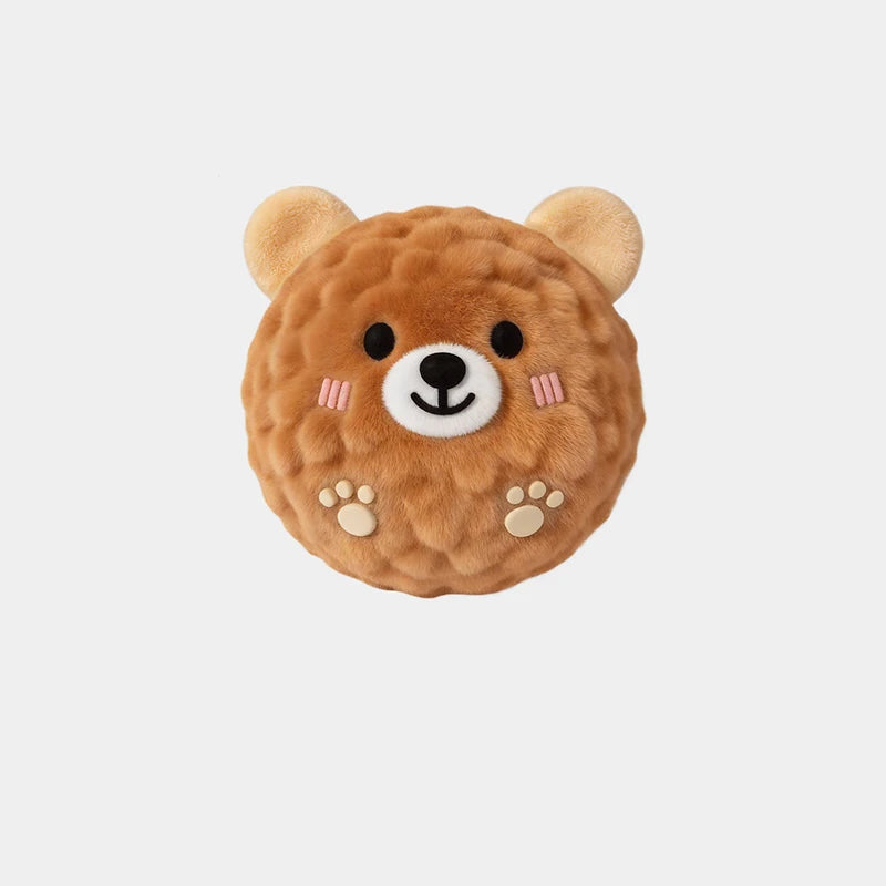 Mini Plush Bounce Ball Dog Squeaky Toy Plush TPR Chew Ball Interactive Pet Toy for Boredom Relief Dog Accessories