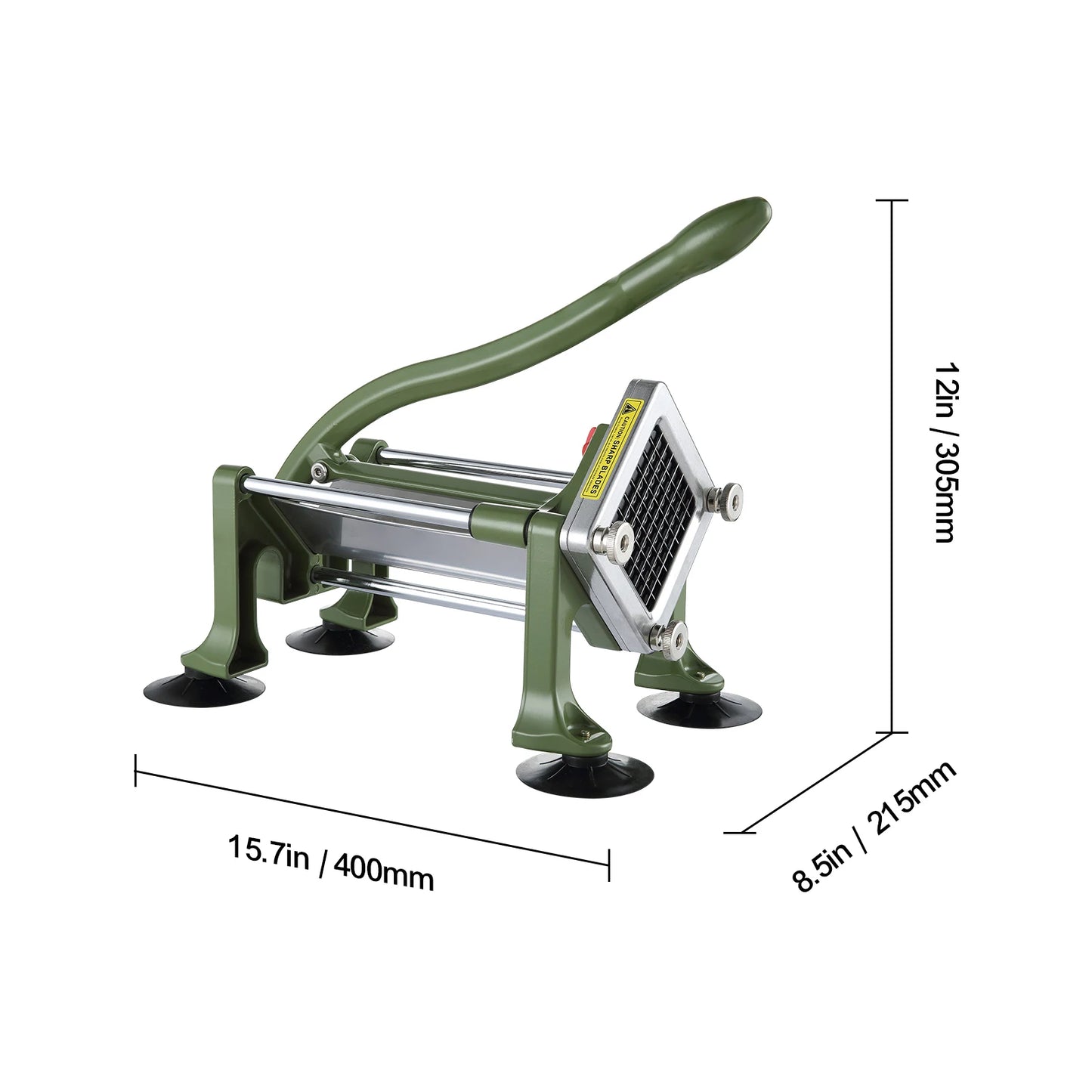 SucceBuy French Fry Cutter Potato Slicer 1/2 3/8 1/4-Inch Stainless Steel Blades for French Fries Cucumber Vegetables Carrot