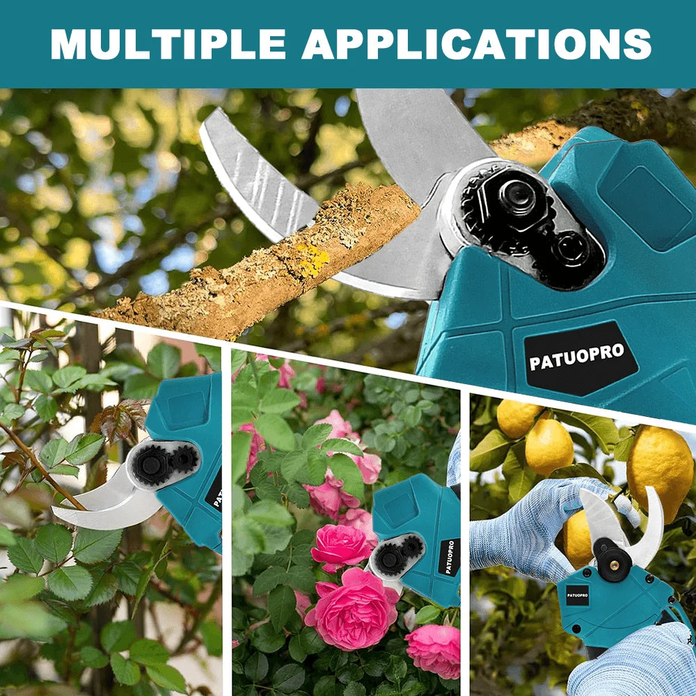 PATUOPRO 30MM Cordless Electric Scissors Brushless Pruner Shear Fruit Tree Bonsai Pruning Power Tool For Makita 18V Battery