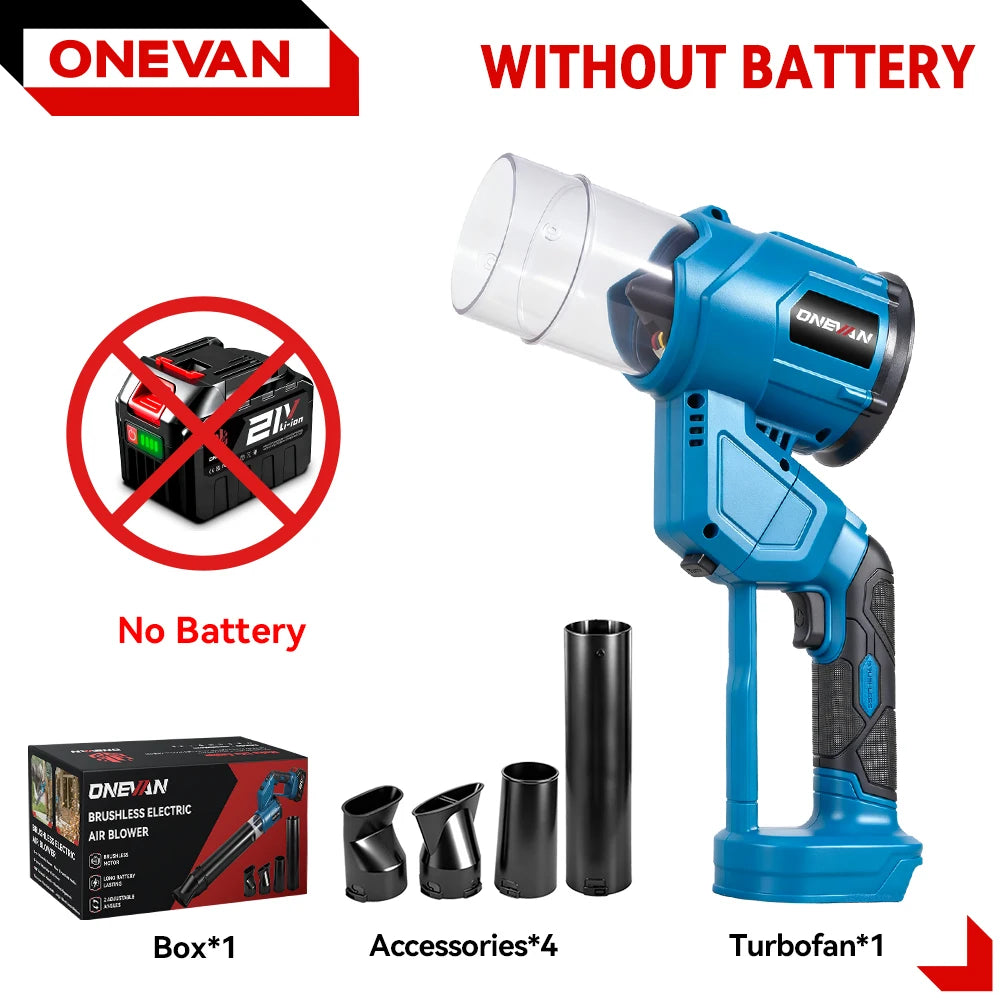 Souffleur d'air électrique sans balais 2 en 1, ventilateur turbo 38000 tr/min, aspirateur de feuilles portatif pour batterie Makita 18V