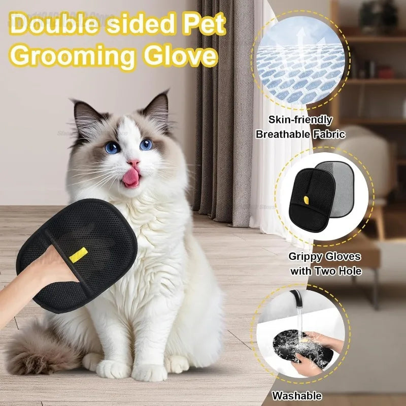Animal Hair Removal Gloves Animal Dust Pad Gloves Wool Removal Gloves Removing Pet Hair From Sofa Carpet Clothes Tool Supplies