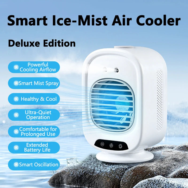 Lenovo Car Portable Small Air Conditioner Spray Fan Office Desktop Usb Charging Small Air Cooler Dormitory 3-gear Regulating Fan