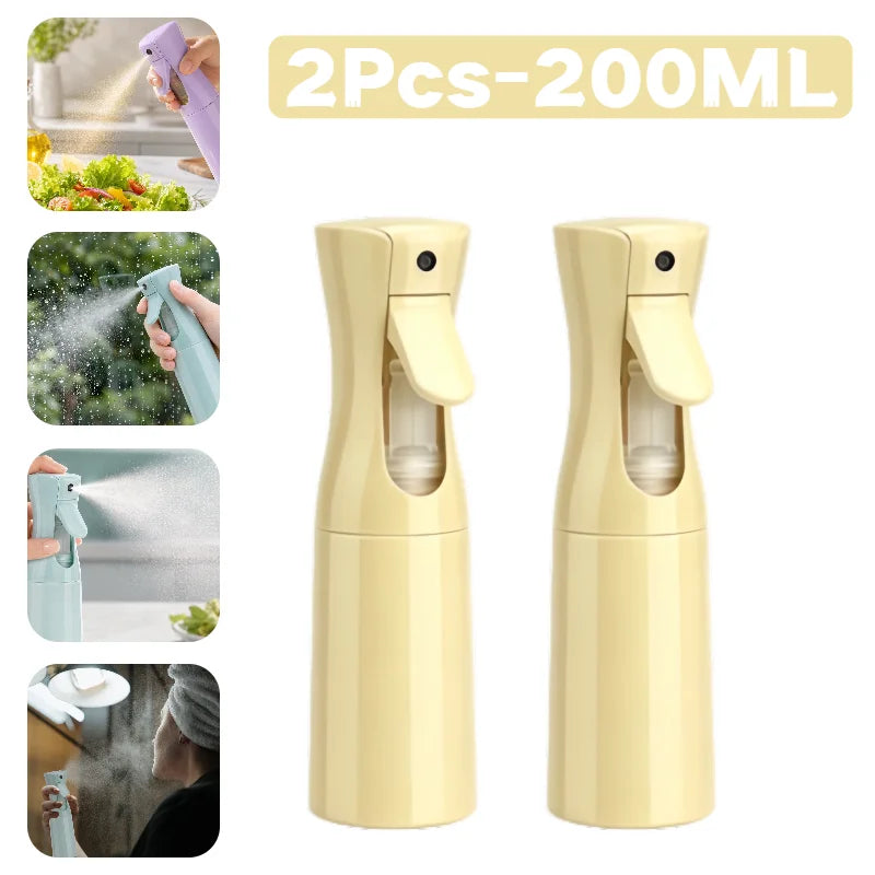Continuous Spray Oil Spray Bottle Plastic Baking Oil Spray Bottle BBQ Cooking Garden Plant for Hair Salon Daily Moisturizing