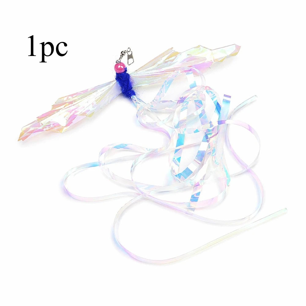 Jouet pour chat papillon coloré simulé tête de rechange accessoires insectes artificiels jouet pour animaux de compagnie