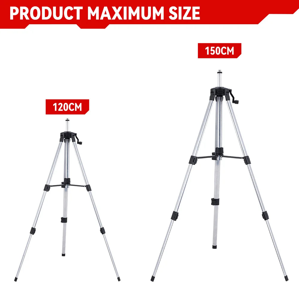 Trépied pour niveau laser OENVAN 1,2/1,5 m, support à hauteur réglable avec adaptateur 5/8", pied de support pour niveau laser