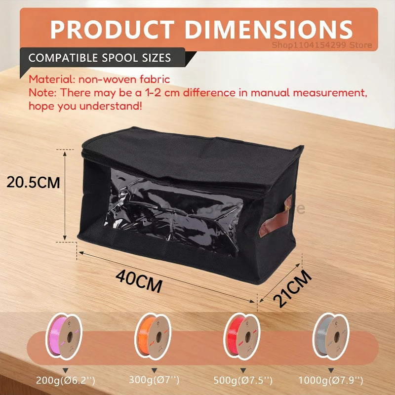 Filament Storage Bag - 3D Printer Filament Storage Containers, 3D Printing Accessories Holder Rack for Home, Office Workshop