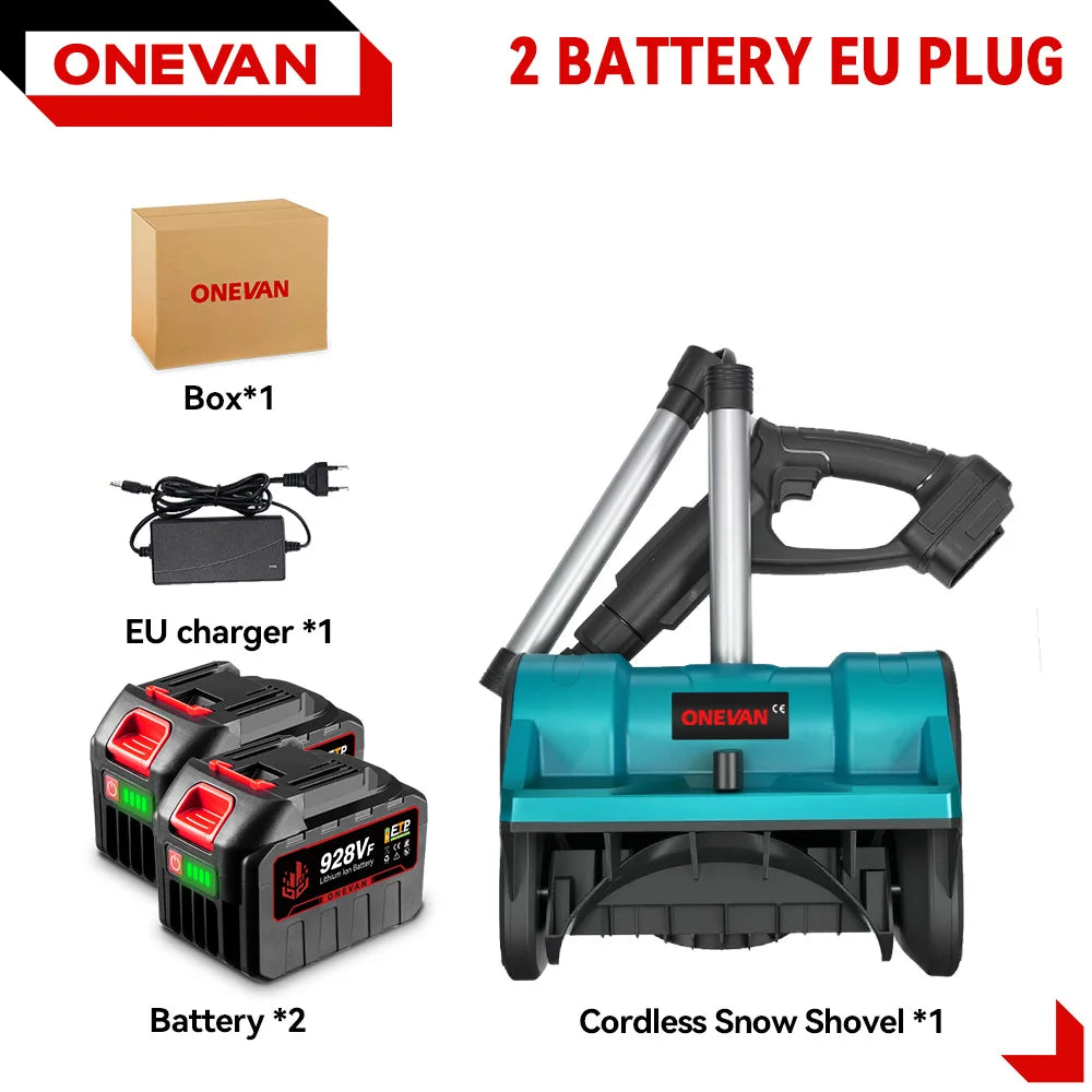 ONEVAN 20000RPM Brushless Electric Snowplow Cordless Snow Shovel Snow Sweeper Courtyard Street For Makita 18V Battery Pin