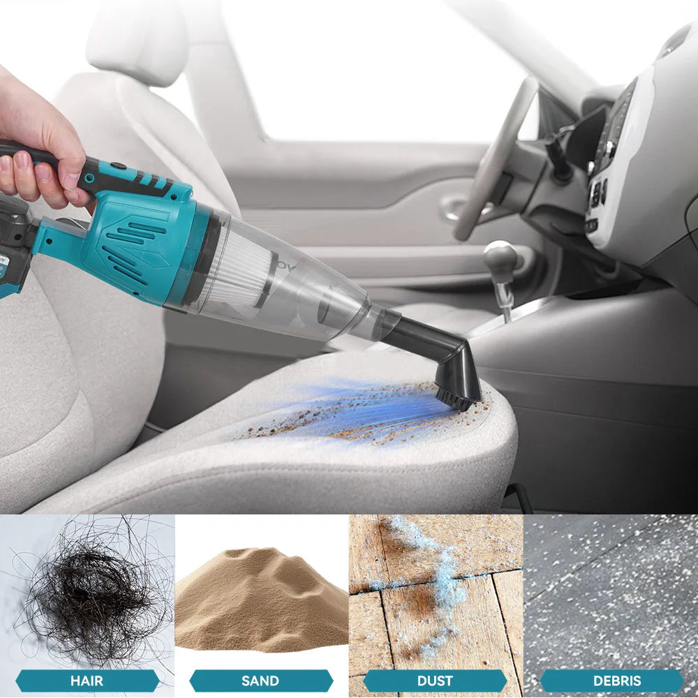 YOFIDRA 1500W 4-in-1 draadloze elektrische stofzuiger, 12KPA, reinigingsgereedschap voor huis en auto, inclusief 3 filters, voor Makita-accu
