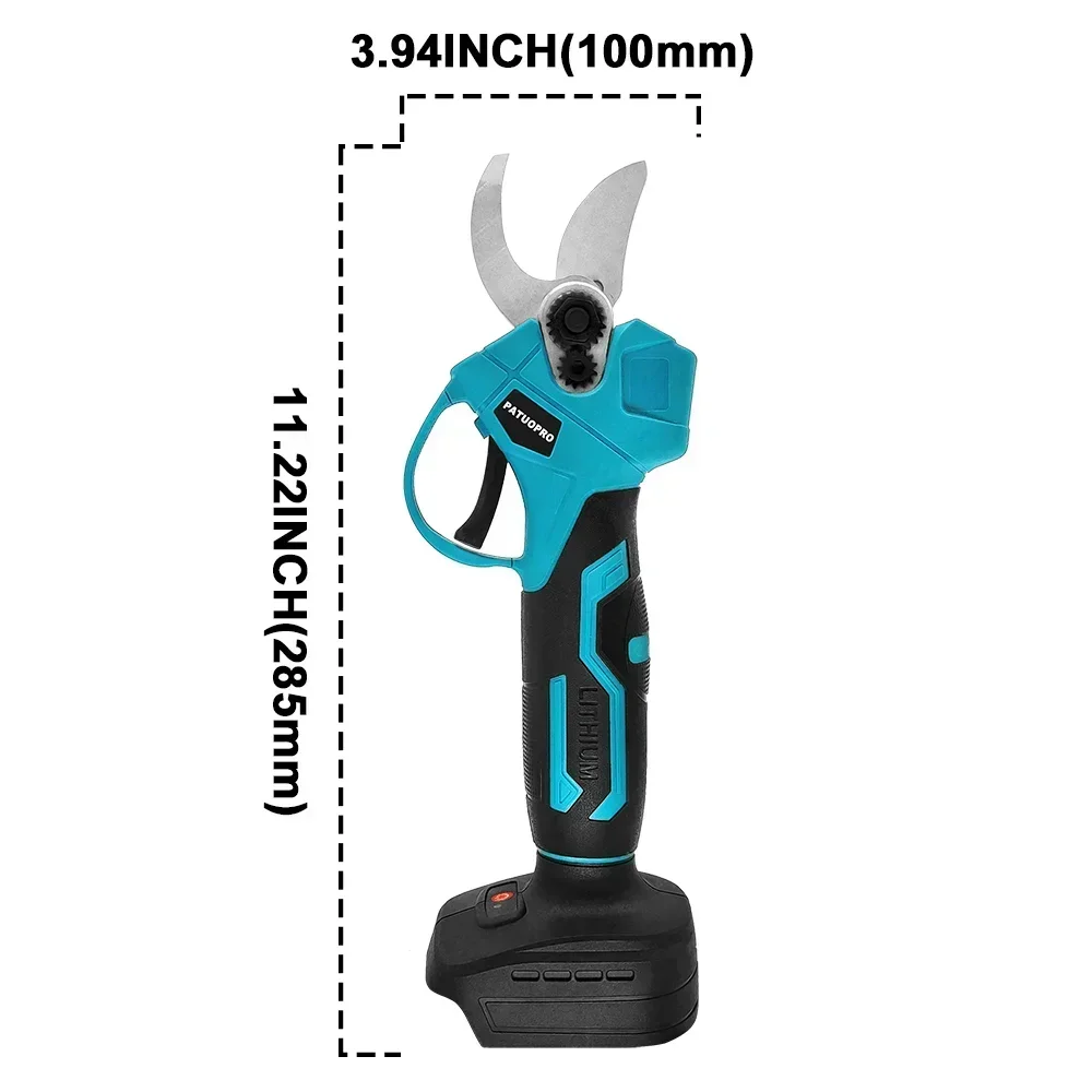 PATUOPRO 30MM Cordless Electric Scissors Brushless Pruner Shear Fruit Tree Bonsai Pruning Power Tool For Makita 18V Battery