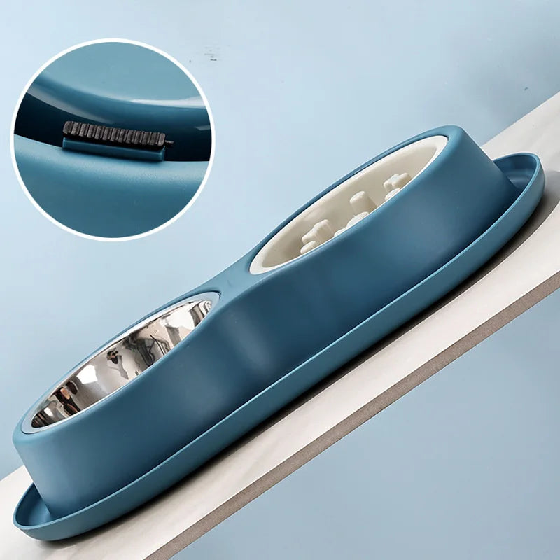 Pet Slow Food Bowl Anti-choking Feeder Stainless Dog Dish Bowl Home Dog Eating Plate Anti-gulping Dog Feeding Pet Supplies