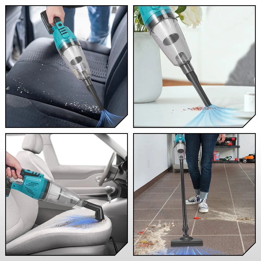 YOFIDRA 1500W 4-in-1 draadloze elektrische stofzuiger, 12KPA, reinigingsgereedschap voor huis en auto, inclusief 3 filters, voor Makita-accu
