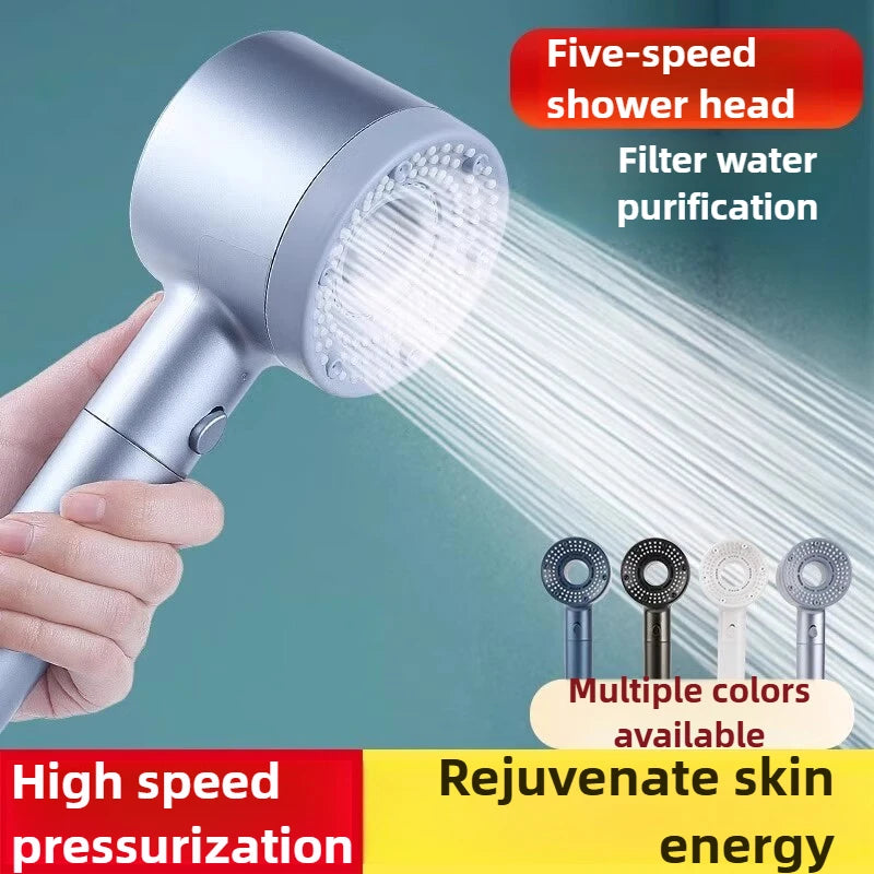 5 Modes Shower Head High Pressure Showerhead Portable Filter Rainfall Faucet Tap Bathroom Bath Home Bathroom Accessories