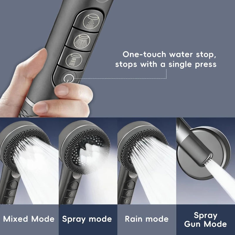 Showers for Bathroom Shower Head 4-Mode Adjustable High Pressurized Filter Shower Head Massage Shower Phone Bathroom Accessories
