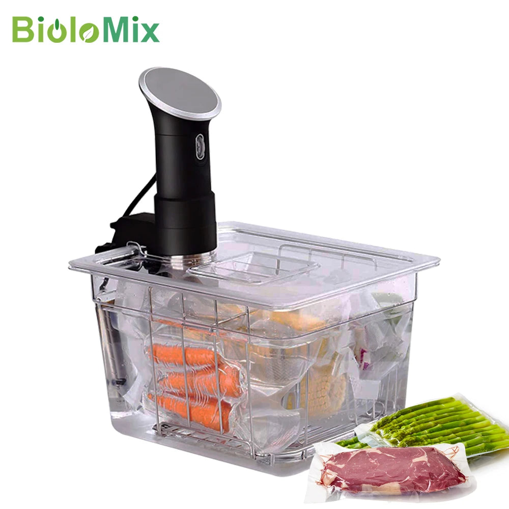 Premium 11L Sous-vide rek met uitneembare verdelers, geschikt voor de meeste circulatoren, nauwkeurige temperatuurregeling, eenvoudig te reinigen, vaatwasserbestendig